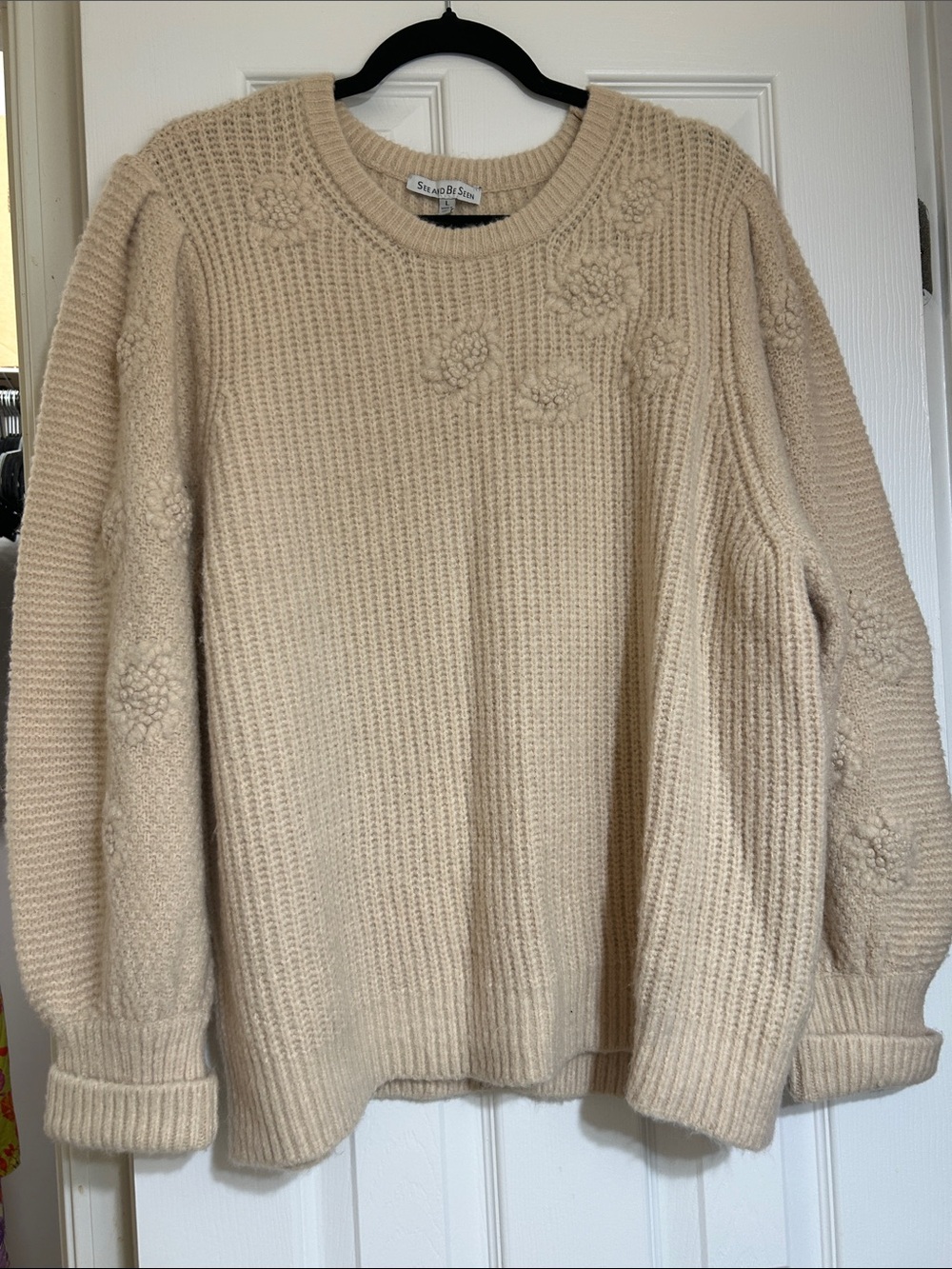 Sea New York Cream Floral Bobble Crewneck Sweater